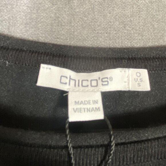 Chicos Black Sweater Dress With Pockets Button Rayon/Nylon Womens Size 0 U.S. S - Picture 5 of 11